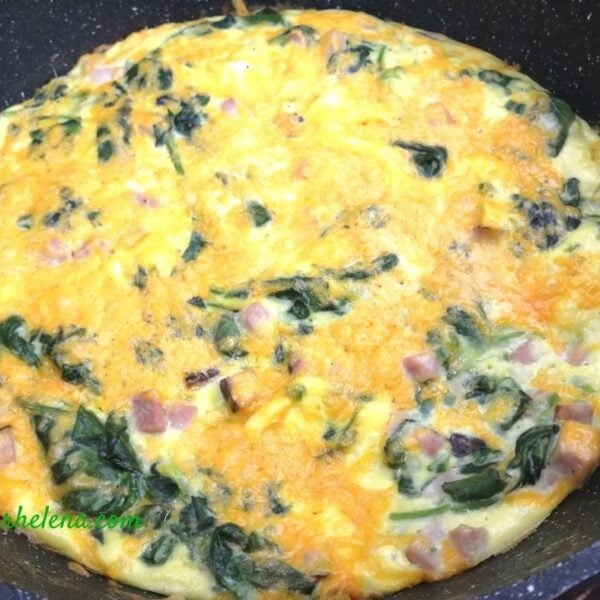 Ham and Egg Frittata with Spinach - Rhelena
